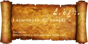 Lazarovits Ézsaiás névjegykártya